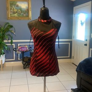 Red Striped HalterTop